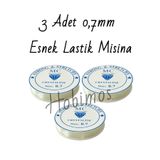 Hobimos 3 Adet 0,7 mm Şeffaf Lastikli Silikon Misina- Elişi Takı Aksesuar Esnek Lastik Misine
