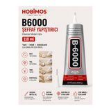 Hobimos B6000 Şeffaf Yapıştırıcı 110 ml Metal Uçlu Takı Taşı İnci Boncuk Kumaş ve Hobi Yapıştırıcısı
