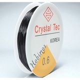 Hobimos Crystal Tec 0,6 mm Siyah Esnek Lastik Misina 10 Metre Uzunluğunda Dayanıklı ve Esnek