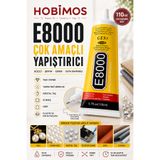 Hobimos E8000 Çok Amaçlı Şeffaf Yapıştırıcı 110 ml | Takı, Taş, İnci, Kumaş ve Deri Yapıştırıcı
