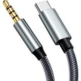 Hobimtek Hp-20 Metal Type-C - 3.5 mm Aux Ses Kablosu 1mt Jak Adaptörü Dongle Kulaklık Çevirici