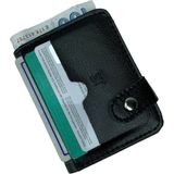 Hobimtek HT-010 Dik Model Erkek Kartlık 17 Kart Alır Kağıt Para Bölmeli Unisex Cüzdan Rfıd - Siyah - Açık