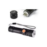 Hobimtek HT-622 Mini El Feneri Şarj Edilebilir USB P50 LED Mıknatıslı Metal Kasa Fener Zoom Işıldak Oto Fener