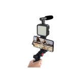 Hobimtek Profesyonel Vlogging Seti Video Kiti Tripod Mikrofon Led Işık Telefon Tutucu Kumandalı Selfie Vlog