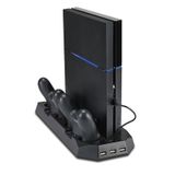 Hobimtek PS4 Slim Çift Fanlı Dikey Soğutucu ve Kol Şarj Edici