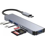 Hobimtek USB C Hub 5 In 1 Alüminyum Type C Hub Multiport Adaptör Sd Tf Kart Okuyucu 5 Port Type C Çevirici Adaptör