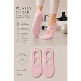 Hobins Sportswear & Company 2 Çift Kaydırmaz Taban Pilates ve Yoga Çorabı Dans,bale,plates Kaydırmaz Çorabı Siyah,beyaz,gri,tene Rengi Seçenekleri ile - 36 - 41 - Pembe