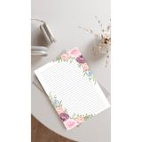 HOBİREYON 20 Adet A4 Boyutunda Çiçekli Mektup Kağıdı/Not Kağıdı (Model 10)