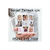 HobiShop Çoklu Resim Kolajı Anneler Gününe Özel Kupa Bardak Resimli