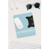 HobiShop Jel Dolgulu Pvc Yüzey Mavi Kedi Çizimli Bilek Destekli Dikdörtgen Mouse Pad Mouse Altlığı.