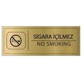 Hobishop Sigara Içilmez Isimlik Altın Metal Kapı Isimliği Levhası Yönlendirme Tabelası
