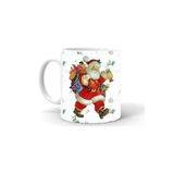 HobiShop(6976) Yılbası Noel Temalı Baskılı Seramik Beyaz Kupa Beyaz