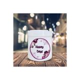 HobiShop(7553) Kokusuz Sigara Küllüğü - Kokusuz Kül Tablası - Doğart Sanat Mor Çiçeklerle Happy D Baskılı Küllük Renksiz