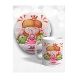 HobiShop(7740) Oyun Zamanı Oval Bilek Destekli Mouse Pad Ve Kupa Bardak Seti Beyaz