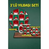 HobiShop(828) Yılbaşı Temalı 3'lü Bilek Destekli Mousepad Kupa ve Bardak Altlığı Seti a9