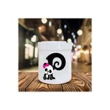HobiShop(8785) Panda Desenli P Harfi Baskılı Seramik Şık Küllük