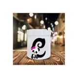 HobiShop(8805) Panda Desenli C Harfi Baskılı Seramik Şık Küllük