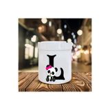 HobiShop(8808) Panda Desenli S Harfi Baskılı Seramik Küllük