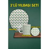 HobiShop(910) Yılbaşı Temalı 3'lü Mousepad Kupa ve Bardak Altlığı Seti a26
