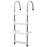 HobiStore Portatif Tekne Merdiveni ( Beyaz ) 4 Basamaklı