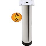 Hobit Ayarlanabilir Metal 20 cm Krom Mobilya Kanepe Koltuk Baza Yükseltici Destek Ayağı Ayakları - Titreşim - Çamaşır Bulaşık