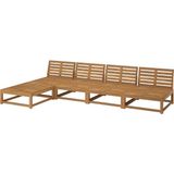 Hobiurun 4'lü Bahçe Kanepesi ve Ayak Uzatma Taburesi, Açık Kahverengi, 324 Cm, Mindersiz - 324x173x70 cm