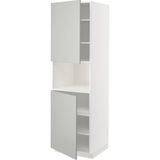 Hobiurun Mikrodalga fırın boy dolabı, HAVSTORP açık gri-koyu gri, 60x60x200 cm, 2 kapaklı ve 6 raflı