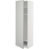 Hobiurun Mutfak Boy Dolabı, Havstorp Açık Gri-Koyu Gri, 60X60X200 Cm, 1 Kapaklı, 1 Tel Sepetli ve 2 Raflı