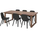 Hobiurun Yemek masası takımı, meşe kaplama-antrasit, 6 sandalyeli - 1/100 Toz Ceviz