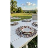 Hobizer Tekstil Fırfırlı Piti Kareli Supla Amerikan Servisi Yuvarlak 6'lı 40X40 cm - 40 x 40 - Kahverengi