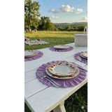 Hobizer Tekstil Fırfırlı Piti Kareli Supla Amerikan Servisi Yuvarlak 6'lı 40X40 cm - 40 x 40 - Mor