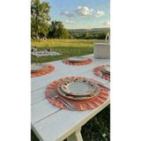Hobizer Tekstil Fırfırlı Piti Kareli Supla Amerikan Servisi Yuvarlak 6'lı 40X40 cm - 40 x 40 - Turuncu