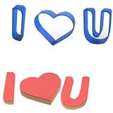 Hobs I Love You Kurabiye Kalıbı Yapım Seti 3 Parça