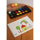 Hoby Games 120 Adet Okul Orta Boy Resim Defteri 17*25 cm Güzel Evim Karton Kapak Spiralli 15 Yaprak Set - Renkli