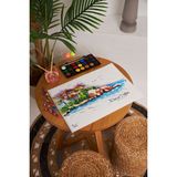Hoby Games 2 Adet Okul Büyük Boy Resim Defteri 35*50CM Manzara Karton Kapak Spiralli 15 Yaprak Set - Renkli
