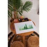 Hoby Games 3 Adet Okul Büyük Boy Resim Defteri 35*50CM Manzara Karton Kapak Spiralli 15 Yaprak Set - Renkli