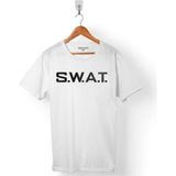 Hobyusa Swat S.w.a.t. Polis Özel Kuvvetler Bordo Bereli Erkek Tişört - M - Beyaz