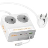 Hoco. AC28 Descanso 6in1 2m 2500W Priz Dönüştürücü - Beyaz - Tekli