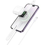 Hoco CW50 15W Air Pods + Apple Watch+Iphone 3in1 Kablosuz Manyetik Hızlı Şarj Aleti - Beyaz