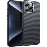 Hoco iPhone 16 Pro Max Uyumlu Knight Kevlar Magsafe Telefon Kılıfı - Siyah