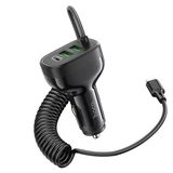Hoco Nz11a 30W 2 Usb+ Type-C Girişli İphone Kablolu Araç Çakmaklık Şarj Aleti-1852