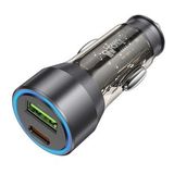 Hoco NZ12A Action PD43W USB + Type-C Hızlı Şarj Araç Çakmaklı Şarj Aleti - Siyah