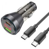 Hoco Nz12b Unimpeded Pd48w Usb + Type-c Araç Çakmaklı Hızlı Şarj Aleti + Type-c To Type-c Kablo