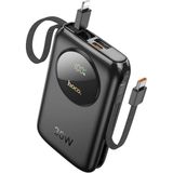 Hoco Q19 Lucky 10000MAH 30W Dijital Göstergeli Kablolu Powerbank - Siyah