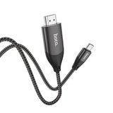 Hoco Ua16 Type-C To Hdmı 4K 30Hz Ses Ve Görüntü Aktarma Kablosu- 5775 Renk: Siyah
