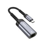 Hoco. UA26 Tak Çalıştır Type-C to RJ45 1000 Mbps Ethernet Dönüştürücü - Gri