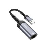 Hoco. UA26 Tak Çalıştır USB to RJ45 100 Mbps Ethernet Dönüştürücü - Gri