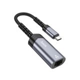Hoco UA26 USB-C to RJ45 Ethernet Adaptörü – Tak & Çalıştır, Gigabit 1000 Mbps, Laptop & Mobil Cihaz Uyumluluğu, USB Type-C Ağ Dönüştürücü