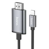 Hoco. UA27 2M Tak Çalıştır Lightning to HDMI Dönüştürücü - Gri
