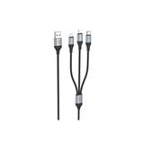 Hoco X102 Fresh 1m 2.4A 3in1 USB To Type-C / Lightning ve Micro Çıkışlı Hızlı Şarj Data Kablosu - Siyah